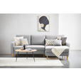 ECKSOFA in Flachgewebe Hellgrau - Eiche Wotan/Hellgrau, KONVENTIONELL, Holz/Textil (255/157cm) - Carryhome