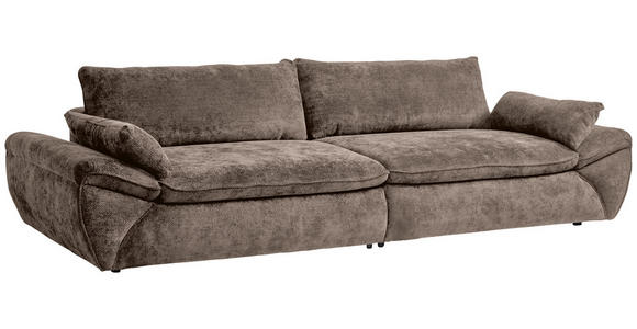 BIGSOFA Struktur Braun  - Schwarz/Braun, KONVENTIONELL, Kunststoff/Textil (302/80/120cm) - Hom`in