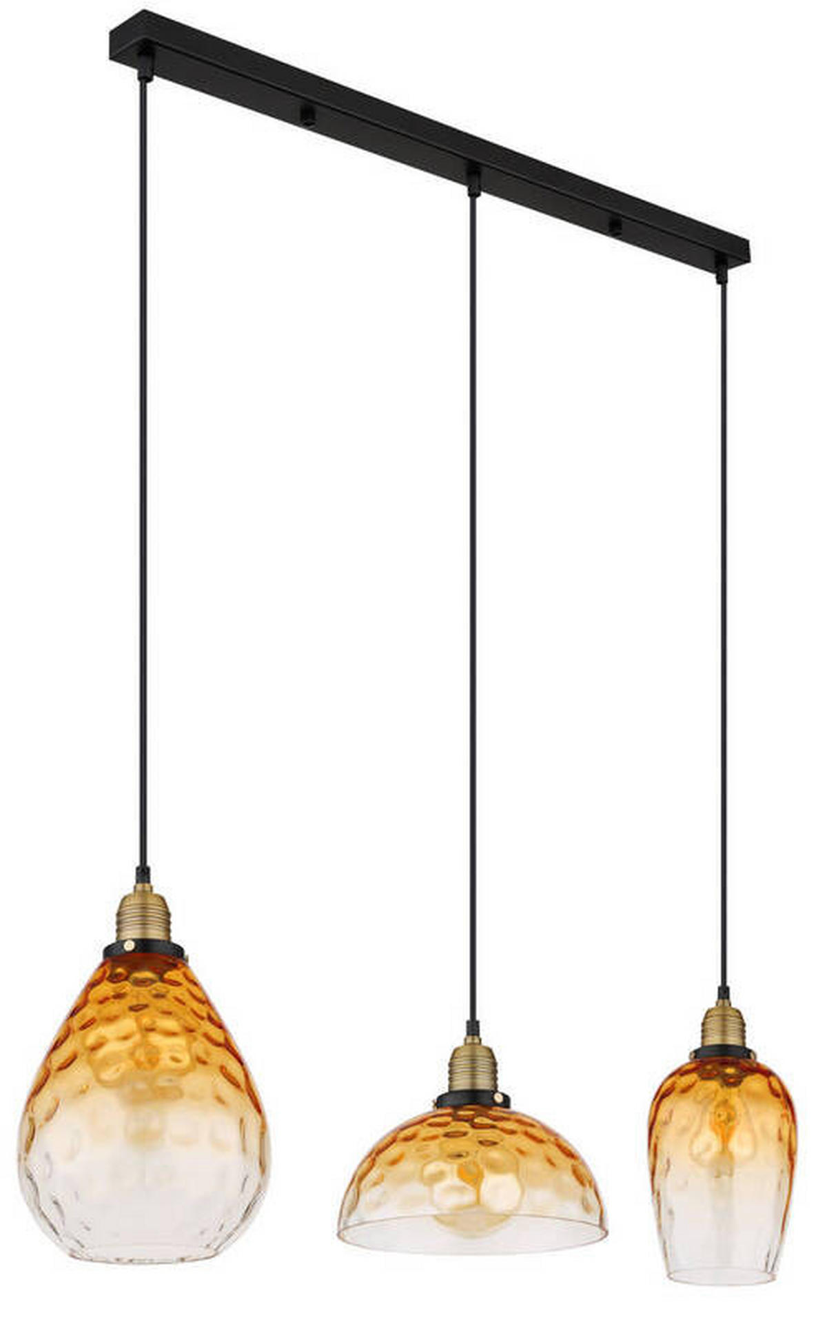 HÄNGELEUCHTE 91/25/120 cm    - Klar/Messingfarben, Konventionell, Glas/Metall (91/25/120cm) - Globo