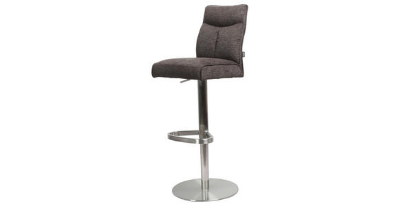 BARHOCKER in Metall, Textil Braun, Edelstahlfarben - Edelstahlfarben/Braun, Design, Textil/Metall (38/117/52cm) - Novel