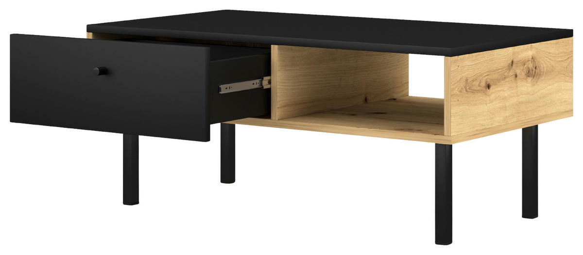 COUCHTISCH in Metall, Kunststoff, Holzwerkstoff 90/51,6/38 cm  - Schwarz/Weiß, Design, Holzwerkstoff/Kunststoff (90/51,6/38cm) - MID.YOU