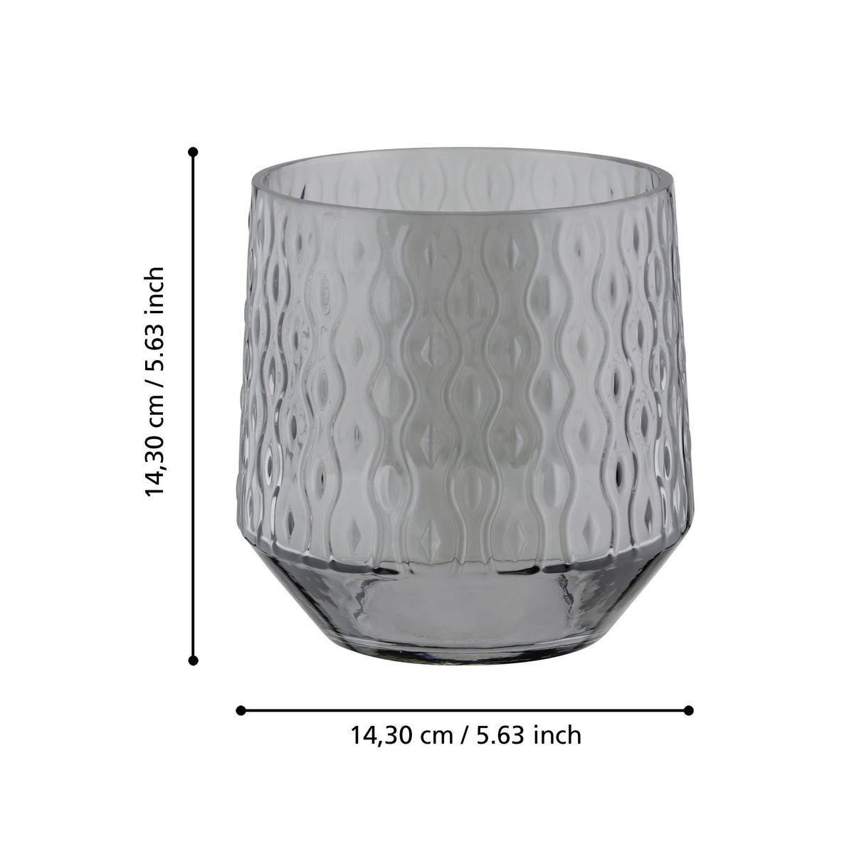 WINDLICHT - Grau, LIFESTYLE, Glas (14,3/14,3cm)