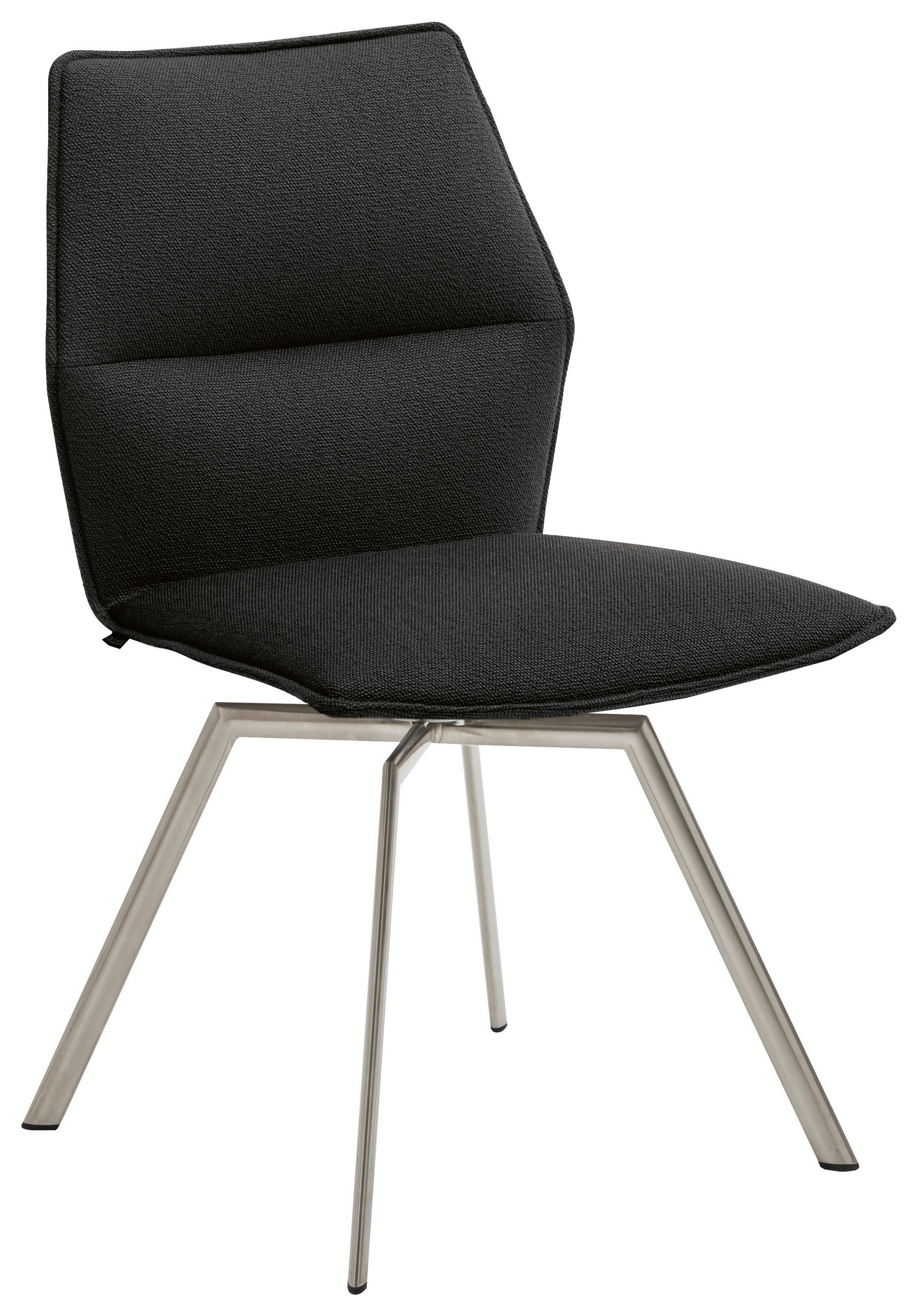 STUHL  in Stahl Metall, Textil  - Edelstahlfarben/Anthrazit, Design, Textil/Metall (49/86/60cm) - Venjakob