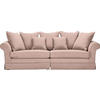 BIGSOFA in Flachgewebe Rosa  - Dunkelbraun/Rosa, Trend, Holz/Textil (264/70/111cm) - MID.YOU