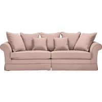 GRAND CANAPÉ in tissage à plat rose  - rose/marron foncé, Trend, textile/bois (264/70/111cm) - MID.YOU