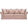 BIGSOFA Flachgewebe Rosa  - Dunkelbraun/Rosa, Trend, Holz/Textil (264/70/111cm) - Carryhome