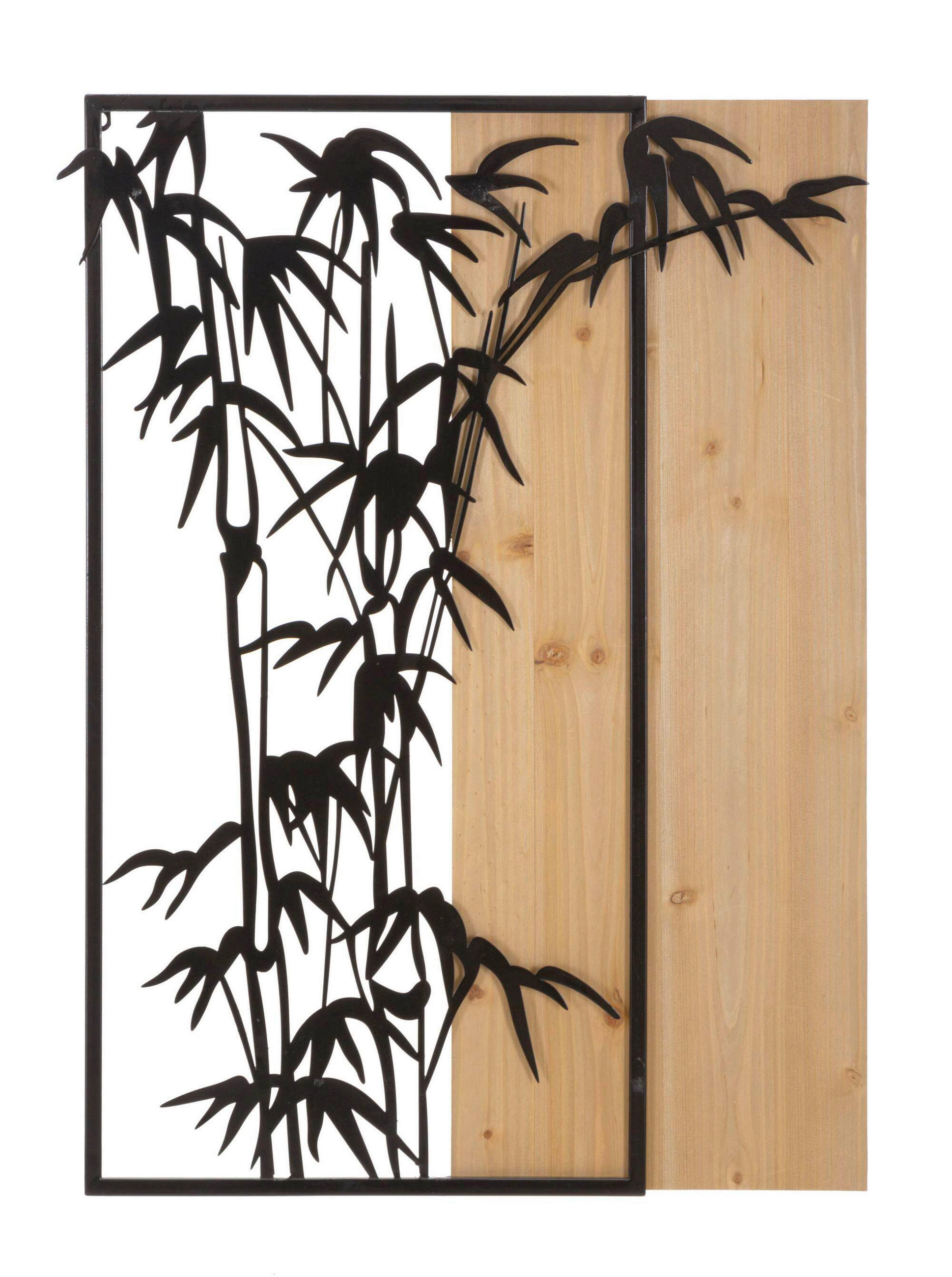 WANDDEKO  58/80/2 cm   - Schwarz/Naturfarben, Basics, Holzwerkstoff/Metall (58/80/2cm)