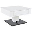 COUCHTISCH 70/70/46,5-66 cm quadratisch Schwarz, Weiß  - Schwarz/Weiß, Design, Holzwerkstoff/Metall (70/70/46,5-66cm) - Carryhome