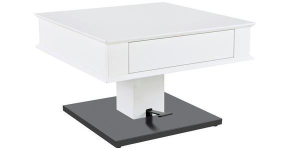 COUCHTISCH 70/70/46,5-66 cm quadratisch Schwarz, Weiß  - Schwarz/Weiß, Design, Holzwerkstoff/Metall (70/70/46,5-66cm) - Carryhome