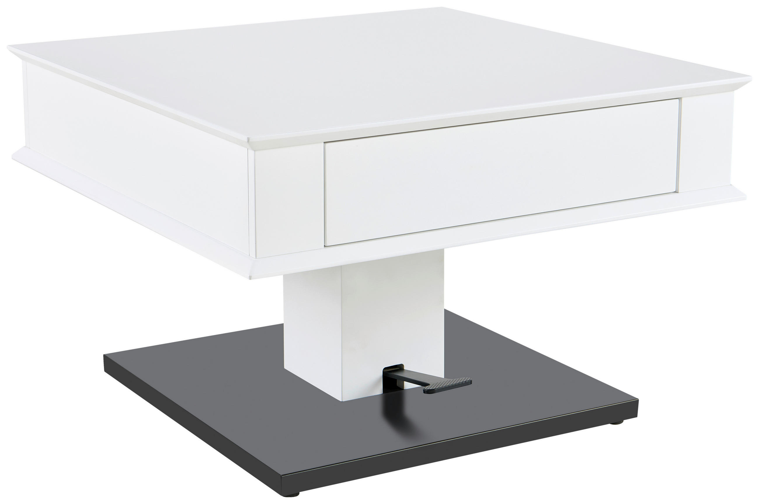 COUCHTISCH 70/70/46,5-66 cm quadratisch Schwarz, Weiß  - Schwarz/Weiß, Design, Holzwerkstoff/Metall (70/70/46,5-66cm) - Carryhome