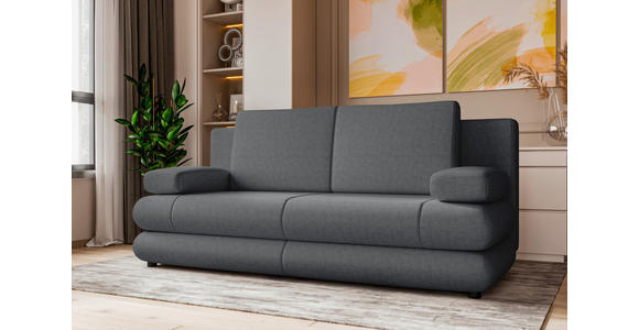 SCHLAFSOFA  in Mikrofaser Dunkelgrau  - Dunkelgrau/Schwarz, KONVENTIONELL, Kunststoff/Textil (212/93/90cm) - Carryhome