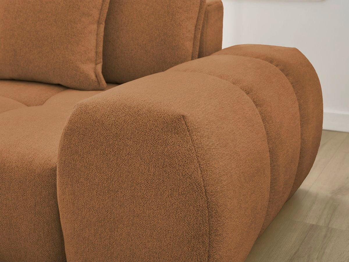 ECKSCHLAFSOFA EVEREST  mit Rücken echt, Armteil links, Armteil rechts Flachgewebe Orange  - Schwarz/Orange, MODERN, Kunststoff/Textil (180/318cm) - Livetastic