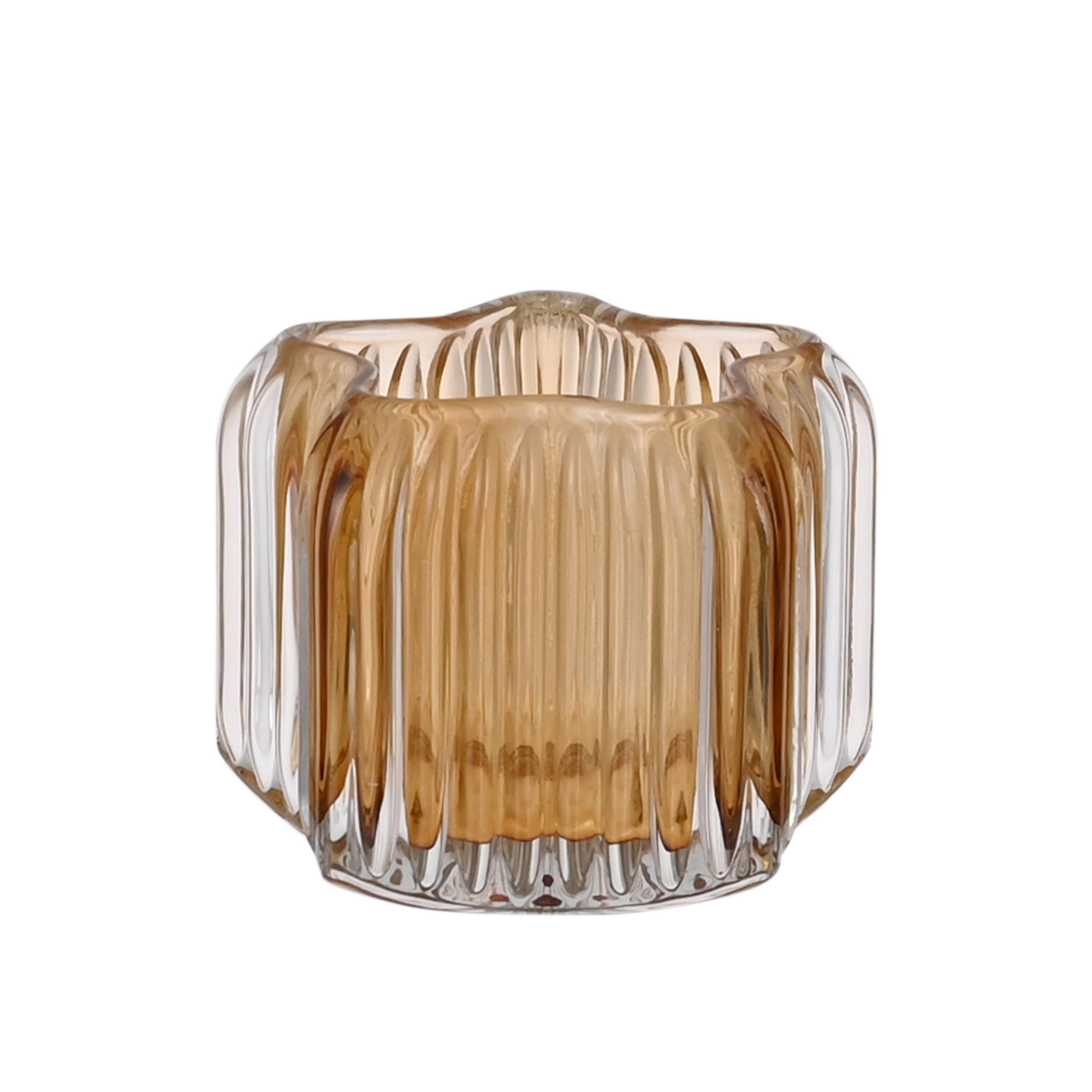 ÜVEG TEAMÉCSESTARTÓ - borostyánszínű, Basics, Üveg (10,3/8cm) - Ambia Home