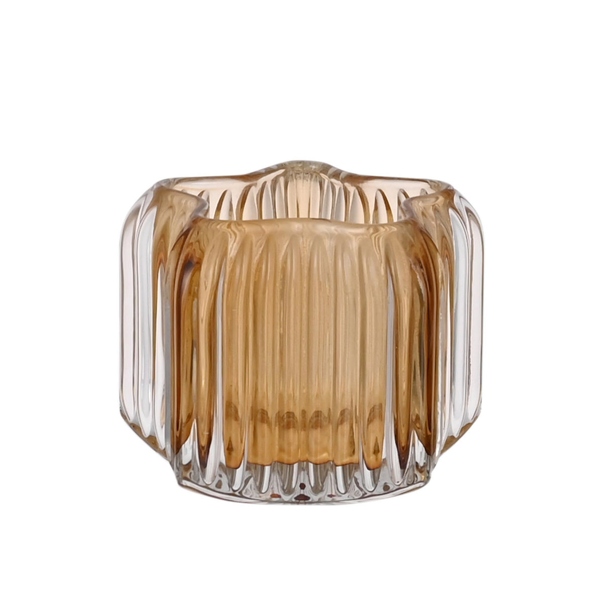 VÄRMELJUSGLAS  - bärnstensfärgad, Basics, glas (10,3/8cm) - Ambia Home