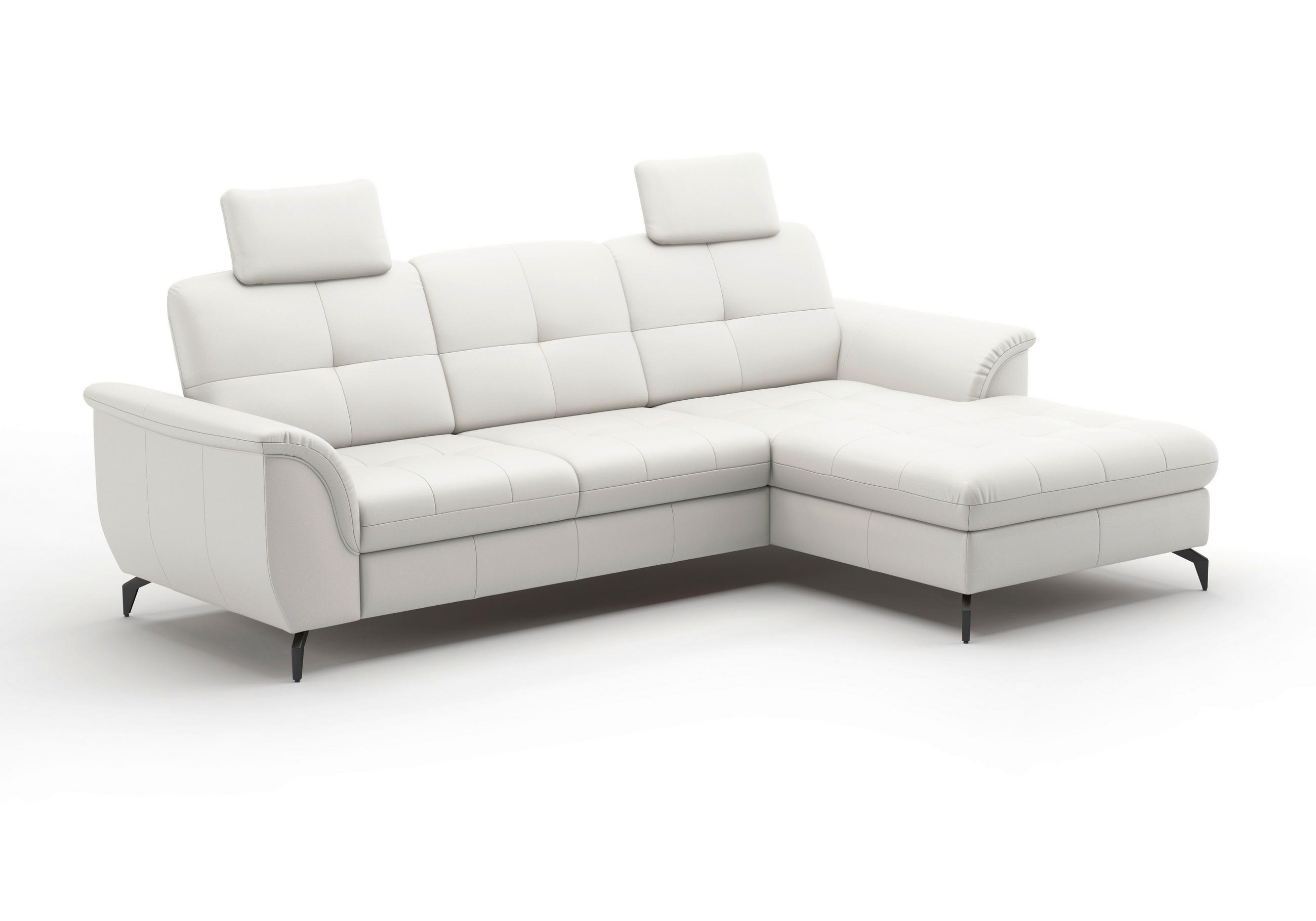 KOPFSTÜTZE in Echtleder - Weiß, MODERN, Leder (50/25/12cm) - Sit & More