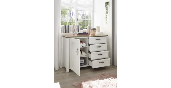 KOMMODE in 117/86/41 cm - Schwarz/Weiß, LIFESTYLE, Holzwerkstoff/Metall (117/86/41cm) - Landscape