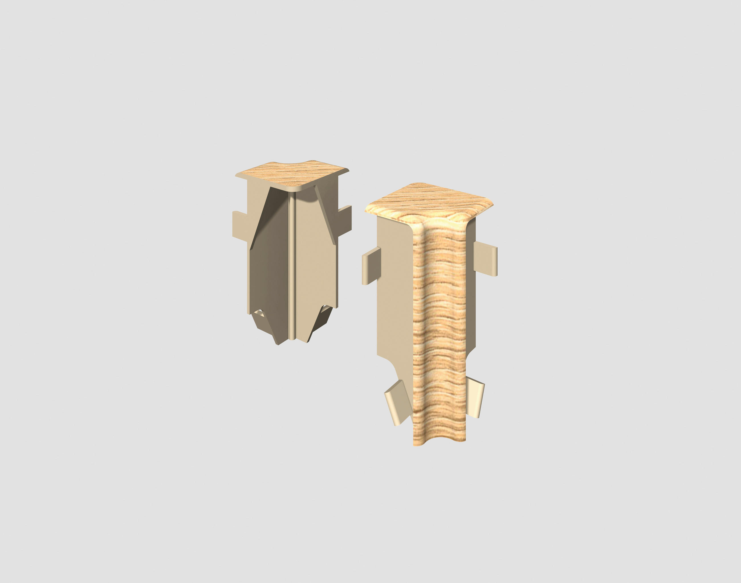 Innenecke Eiche Braun Braun, Eichefarben  - Eichefarben/Braun, Basics, Kunststoff (1.6/0.7/5.9cm) - Egger Holzwerkstoffe