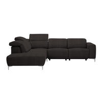 ECKSOFA Dunkelbraun Flachgewebe  - Dunkelbraun, Design, Textil/Metall (238/290cm) - Pure Home Lifestyle