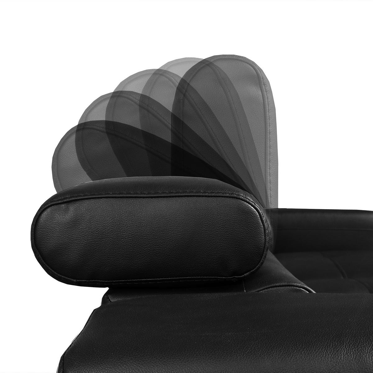 ECKSOFA  in Lederlook Echtleder Schwarz  - Schwarz, Design, Leder/Textil (247/173cm) - Livetastic