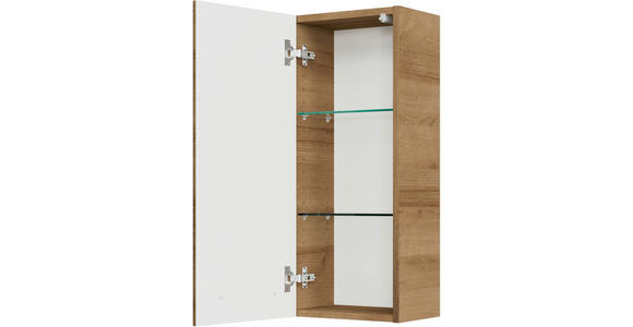 HÄNGESCHRANK 30/70/20 cm  - Chromfarben/Eichefarben, KONVENTIONELL, Glas/Holzwerkstoff (30/70/20cm) - Xora