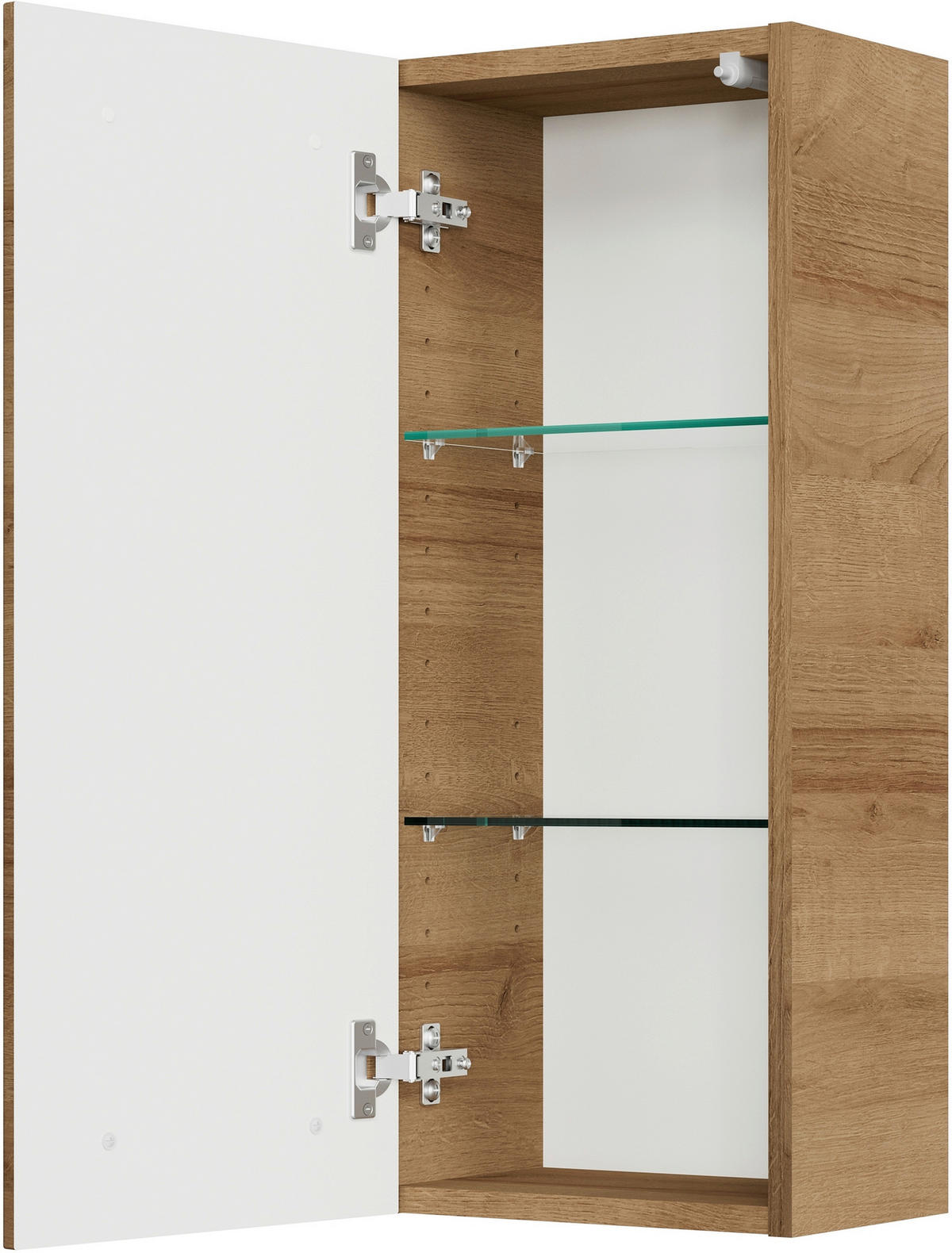 FALISZEKRÉNY 30/70/20 cm  - krómszínű/tölgyfa színű, Konventionell, faalapú anyag/üveg (30/70/20cm) - Xora