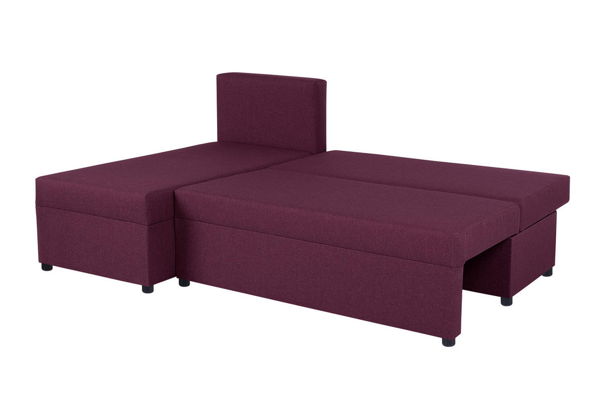 ECKSOFA Lila  - Lila/Schwarz, Design, Kunststoff/Textil (195/147cm) - P & B