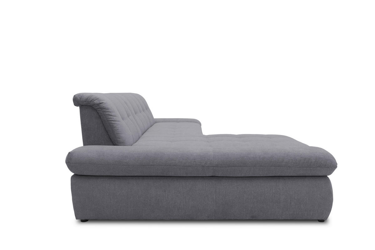 ECKSOFA in Mikrofaser Dunkelgrau  172/300 cm  - Chromfarben/Dunkelgrau, KONVENTIONELL, Textil/Metall (172/300cm) - MID.YOU