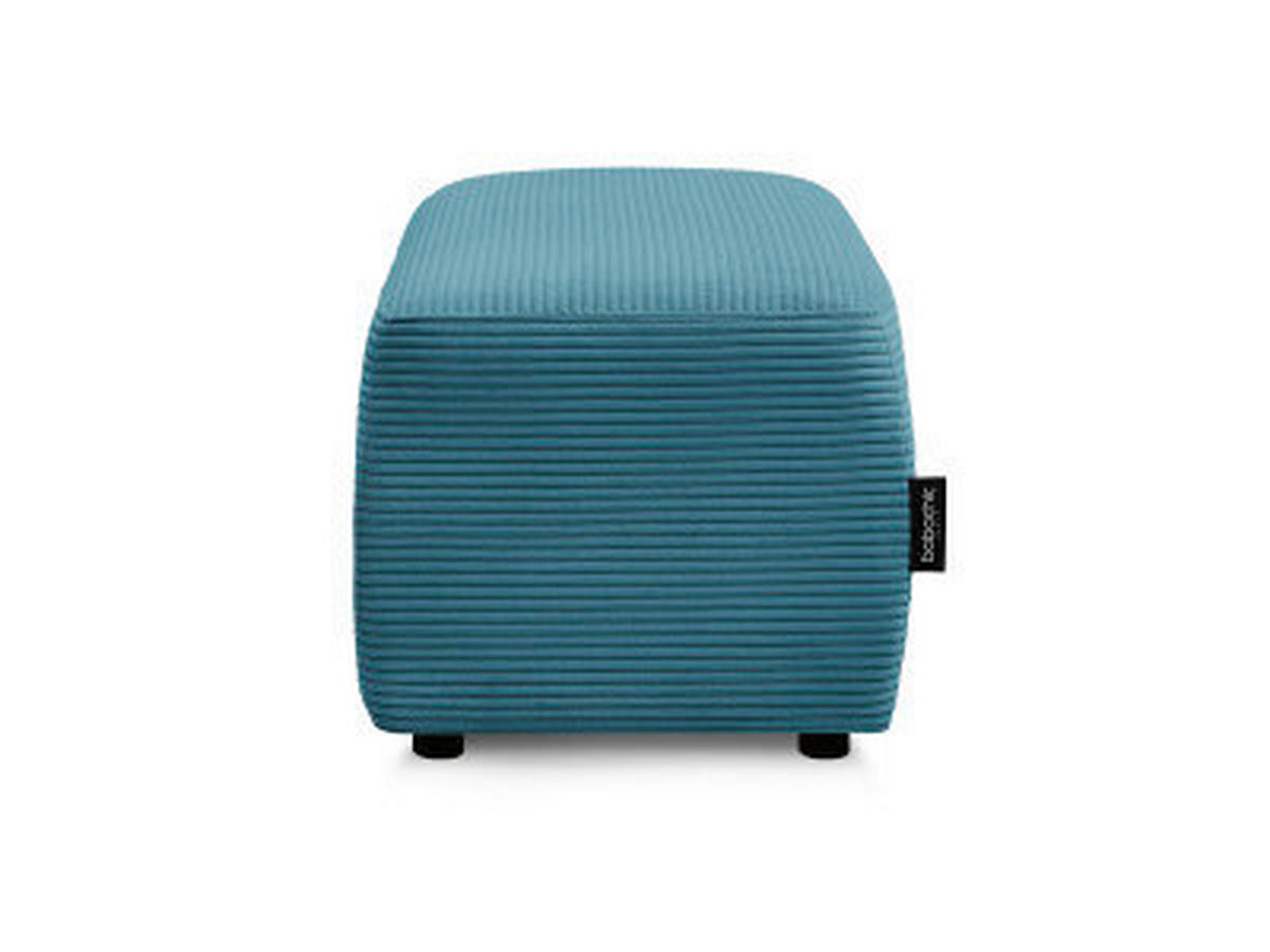 HOCKER ATILLA Cord Hellblau  - Schwarz/Hellblau, MODERN, Kunststoff/Textil (92/44/48cm)