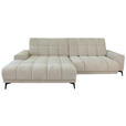ECKSOFA inkl.Funktionen Naturfarben Chenille  - Schwarz/Naturfarben, MODERN, Textil/Metall (195/300cm) - Xora