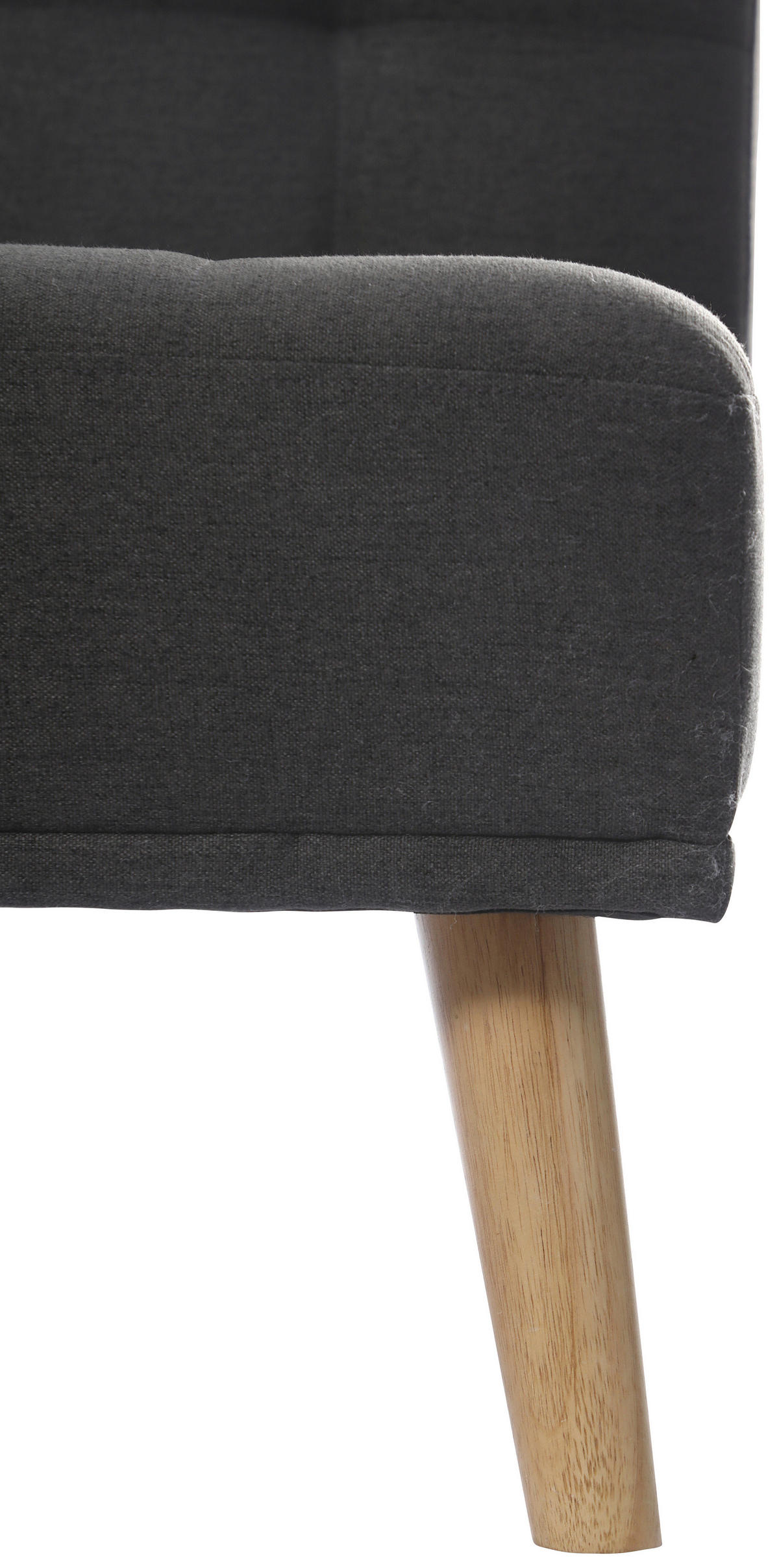SCHLAFSOFA Leinenoptik Anthrazit  - Anthrazit/Schwarz, Design, Holz/Kunststoff (179/81/85cm) - P & B