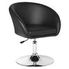 Drehstuhl Relaxsessel  in Lederlook  - Chromfarben/Schwarz, Modern, Textil/Metall (62/84/55cm) - MID.YOU