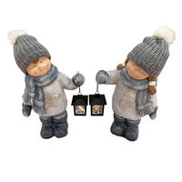 UKRASNA FIGURICA DETE - siva/bela, Lajfstajl, plastika (31/47/17cm) - X-Mas