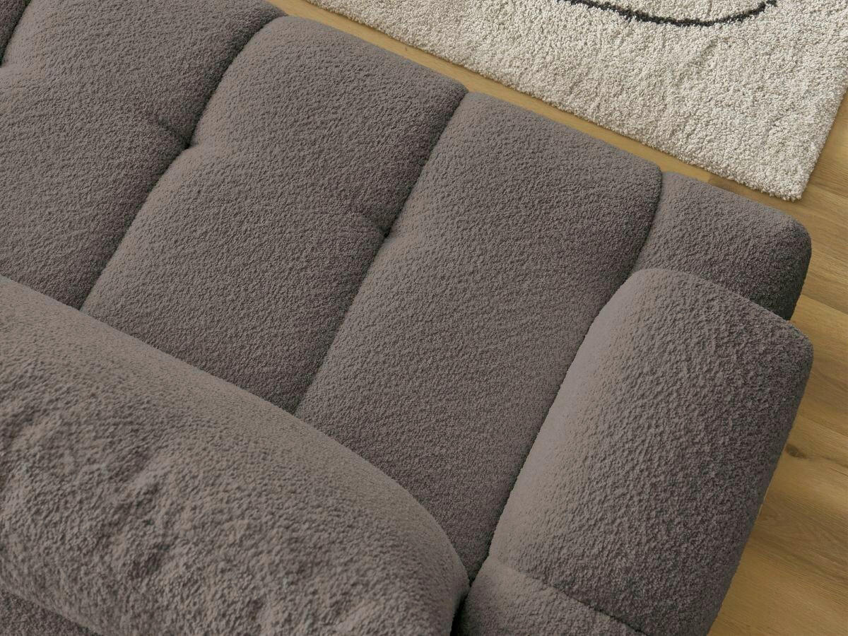 ECKSCHLAFSOFA FUJI Bouclé Taupe  inkl.  - Taupe/Schwarz, MODERN, Kunststoff/Textil (292/160cm)