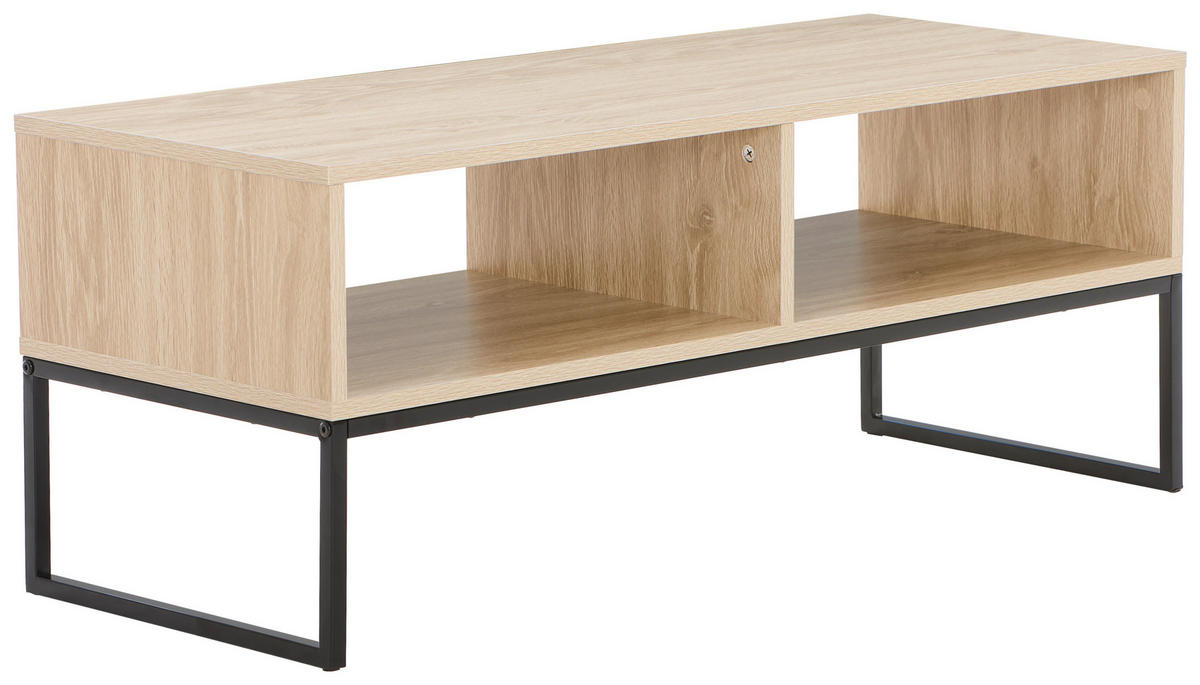 COUCHTISCH in Metall, Holzwerkstoff 100/40/40 cm  - Schwarz/Naturfarben, Natur, Holzwerkstoff/Metall (100/40/40cm) - MID.YOU