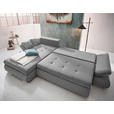 ECKSOFA  in Webstoff Hellgrau  - Chromfarben/Hellgrau, Design, Kunststoff/Textil (302/187cm) - Carryhome