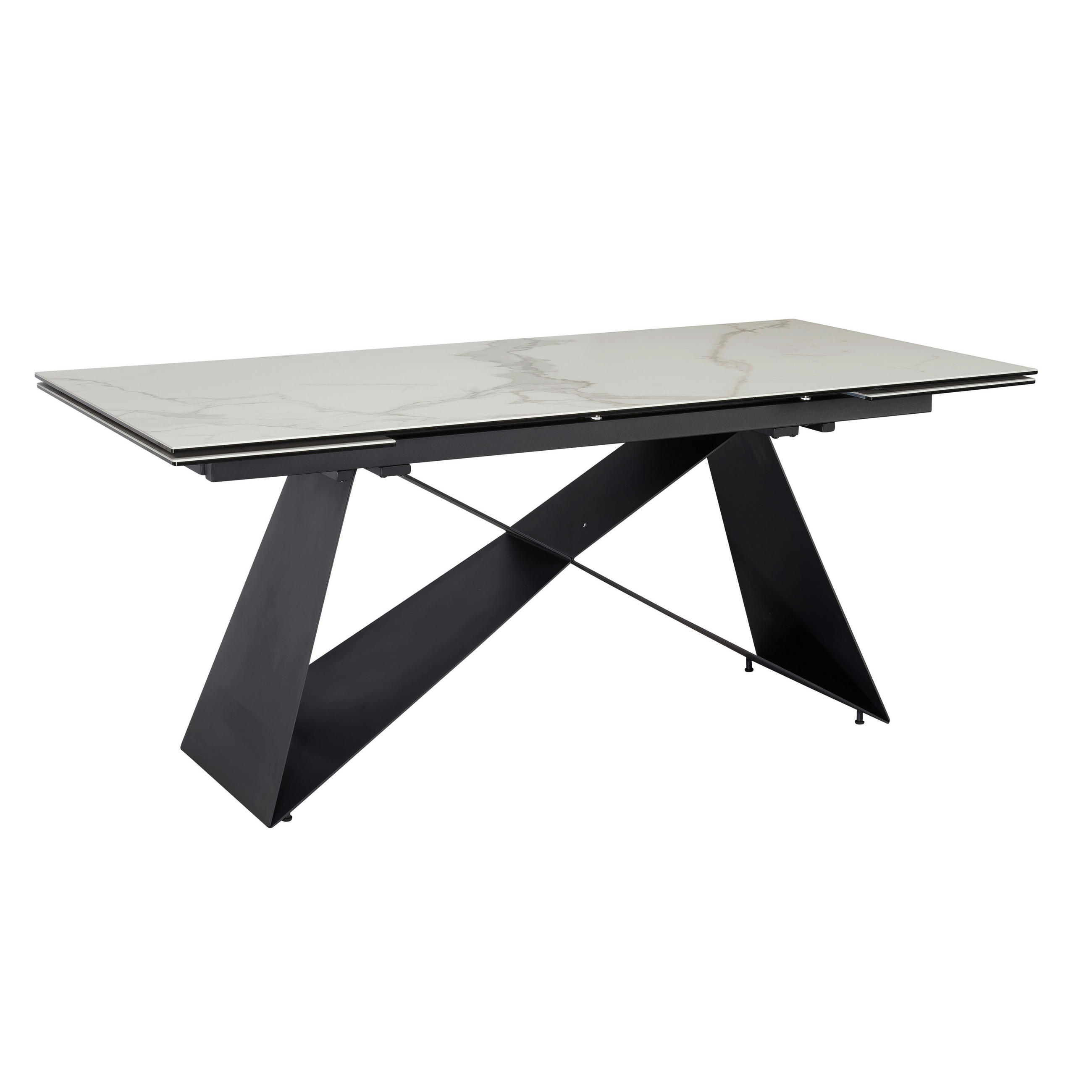 ESSTISCH in Keramik 180/95/78 cm  - Schwarz/Weiß, Design, Keramik/Metall (180/95/78cm) - MID.YOU
