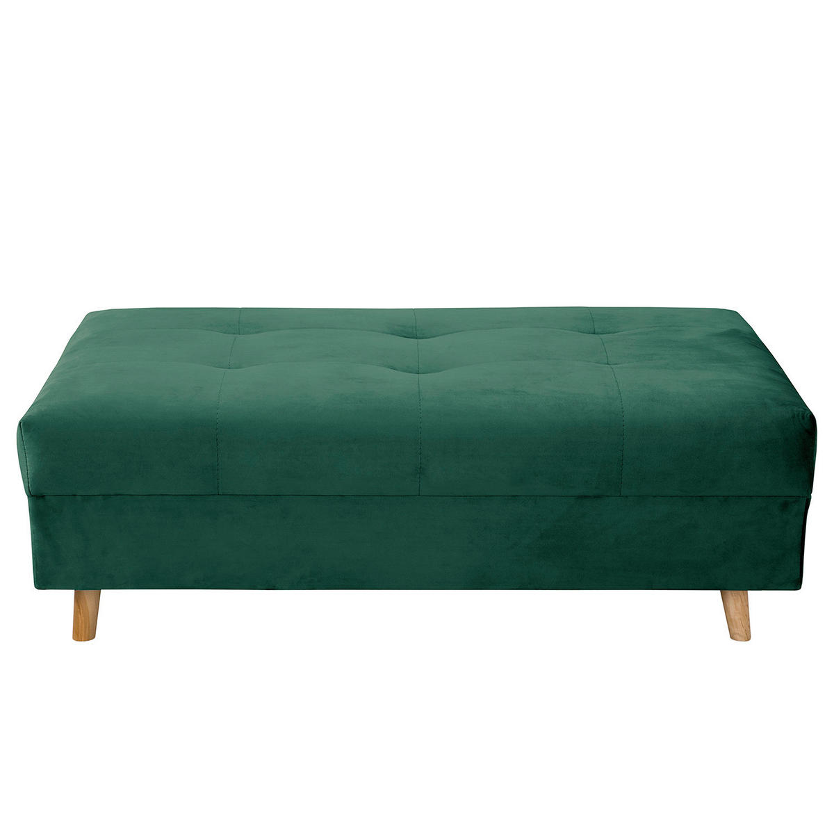 ECKSOFA inkl. Hocker Ariella in Samt Grün  231/161 cm  - Naturfarben/Grün, Design, Holz/Textil (231/161cm) - Livetastic