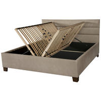 ČALÚNENÁ POSTEĽ, 180/200 cm, zlatohnedá - zlatohnedá/farba brezy, Basics, drevo/textil (180/200cm) - Cantus