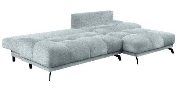 ECKSOFA in Chenille Türkis  - Türkis/Schwarz, MODERN, Textil/Metall (290/182cm) - Hom`in