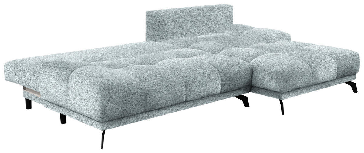 ECKSOFA Türkis Chenille  - Türkis/Schwarz, MODERN, Textil/Metall (290/182cm) - Hom`in
