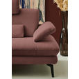 ECKSOFA  in Chenille, Flachgewebe Weinrot Rücken echt  180/284 cm  - Weinrot/Schwarz, Design, Textil/Metall (180/284cm) - Dieter Knoll