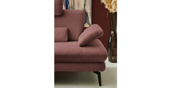 ECKSOFA  in Chenille, Flachgewebe Weinrot Rücken echt  180/284 cm  - Weinrot/Schwarz, Design, Textil/Metall (180/284cm) - Dieter Knoll