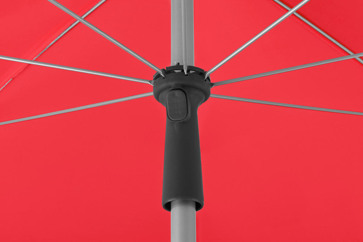 SONNENSCHIRM 180 cm Rot  - Silberfarben/Rot, Basics, Textil/Metall (120/240/180cm) - Schneider