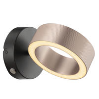 LED-WANDLEUCHTE - Schwarz/Braun, Design, Kunststoff/Metall (11/20/15cm) - Brilliant