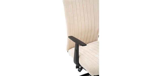 DREHSTUHL Cord Creme, Schwarz  - Creme/Schwarz, KONVENTIONELL, Kunststoff/Textil (59/93-101/62cm) - Carryhome