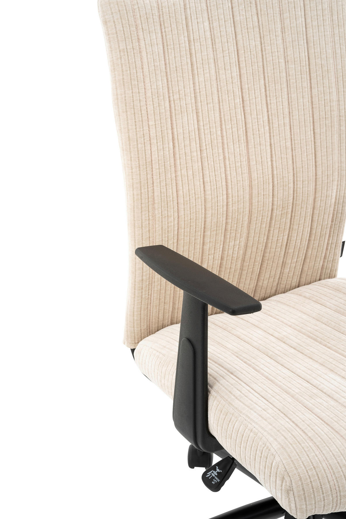 FORGÓSZÉK  kord krémszínű, fekete  - krémszínű/fekete, Konventionell, műanyag/textil (59/93-101/62cm) - Carryhome