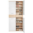 SCHUHSCHRANK 90/195/35 cm  - Eichefarben/Silberfarben, Design, Holzwerkstoff/Kunststoff (90/195/35cm) - Xora