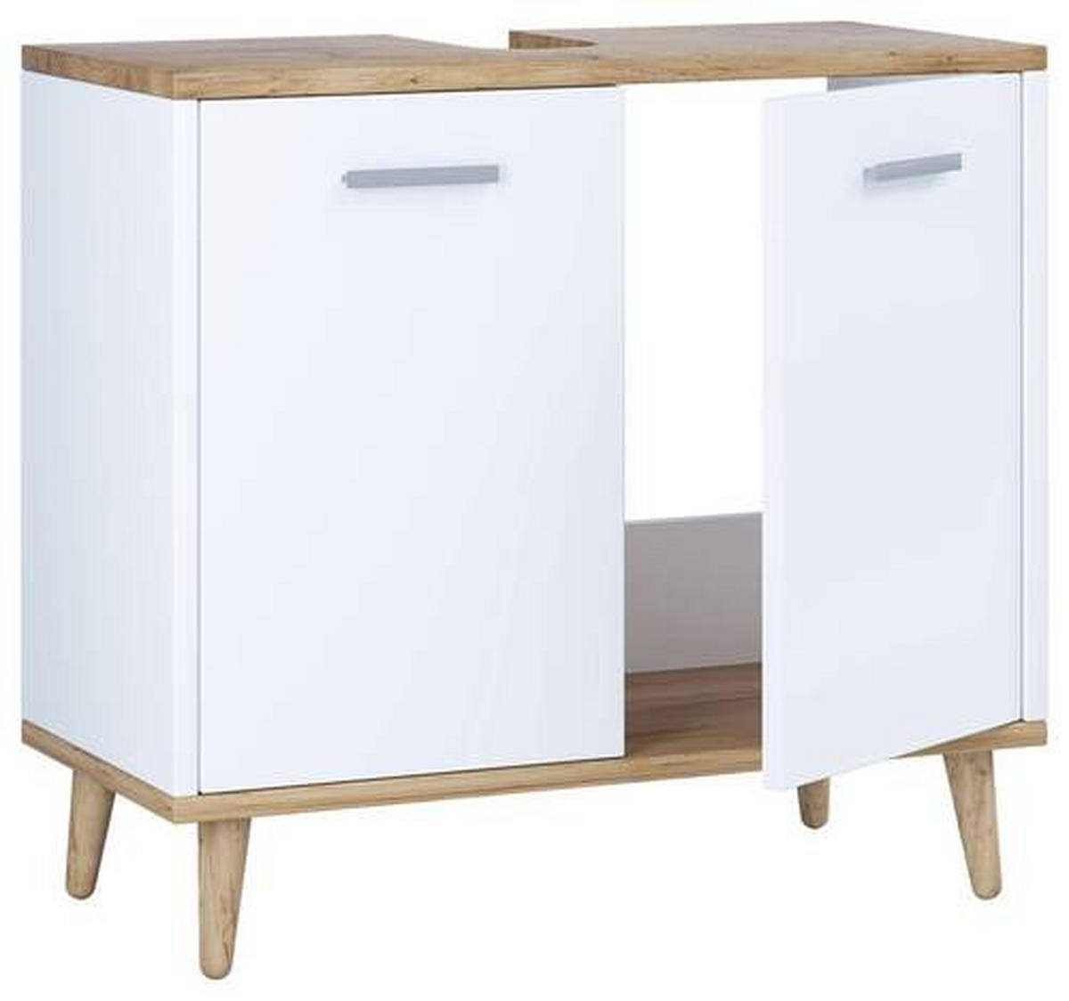 TVÄTTSTÄLLSUNDERSKÅP 60/56/28 cm  - vit/honungsek, Modern, trämaterial/plast (60/56/28cm) - MID.YOU