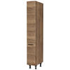 APOTHEKERSCHRANK 30/216,6/58 cm  in Eiche dunkel  - Eiche dunkel/Schwarz, MODERN, Holzwerkstoff/Metall (30/216,6/58cm) - Nobilia