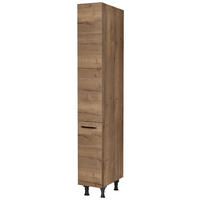 APOTHEKERSCHRANK 30/216,6/58 cm  in Eiche dunkel  - Eiche dunkel/Schwarz, MODERN, Holzwerkstoff/Metall (30/216,6/58cm) - Nobilia